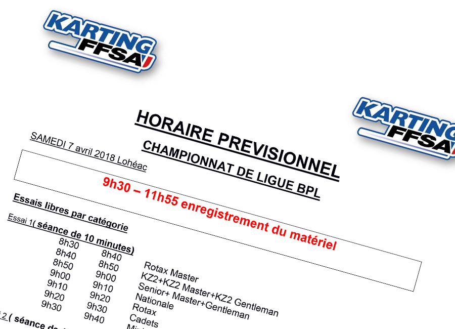 horaires croJ2 loheac 2018